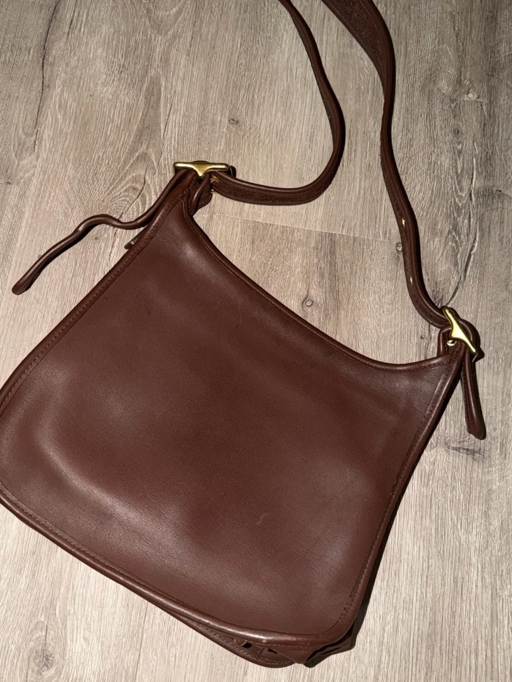 Classic Brown Leather COACH Janice Crossbody Bag